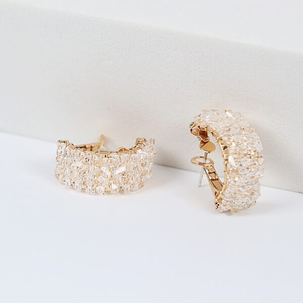 Exquisite super sparkling crystal hoop earrings - Image 2