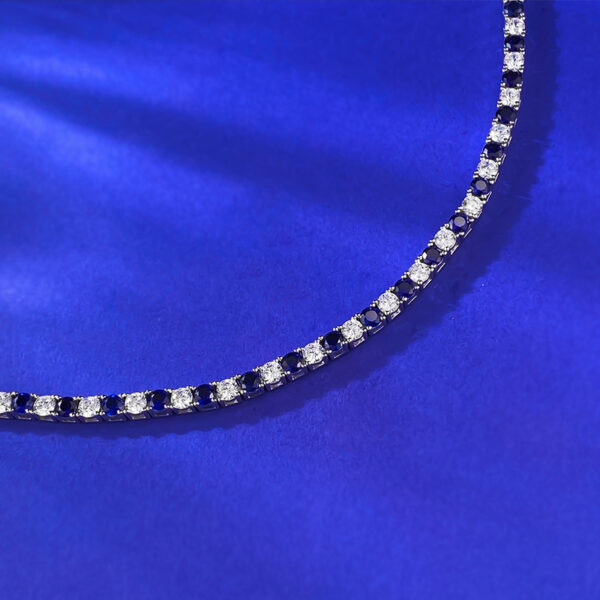 Sterling silver bracelet with royal blue diamonds - Image 5