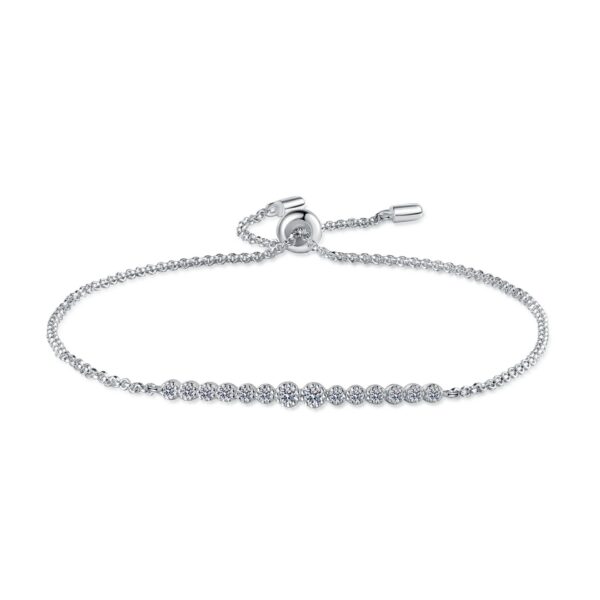 S925 sterling silver full moissanite white gold bracelet