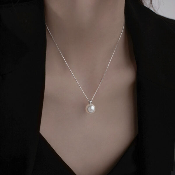 925 sterling silver pearl necklace light luxury necklace - Image 2