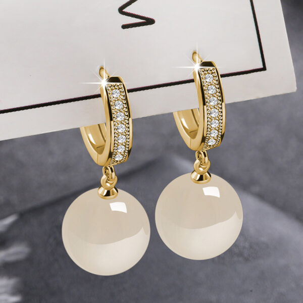Pearl, Agate & Jadeite Sterling Silver Earrings