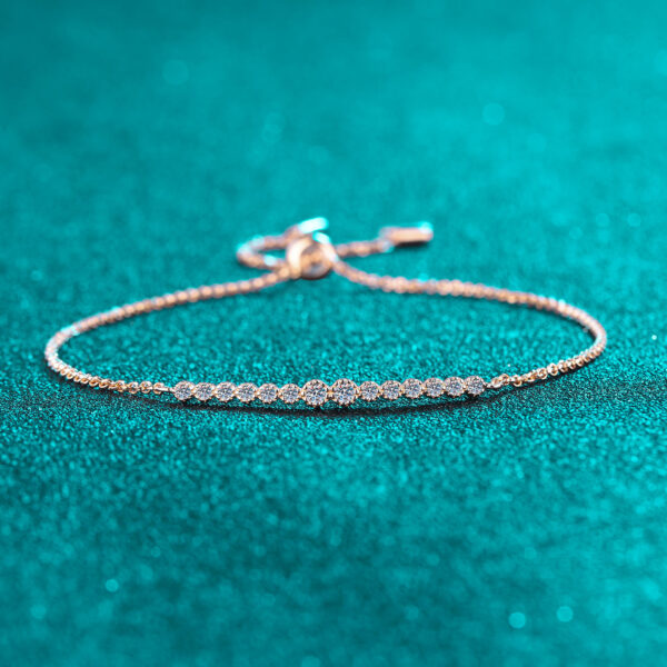 S925 sterling silver full moissanite white gold bracelet - Image 4