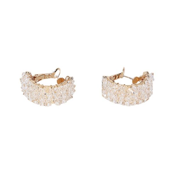 Exquisite super sparkling crystal hoop earrings