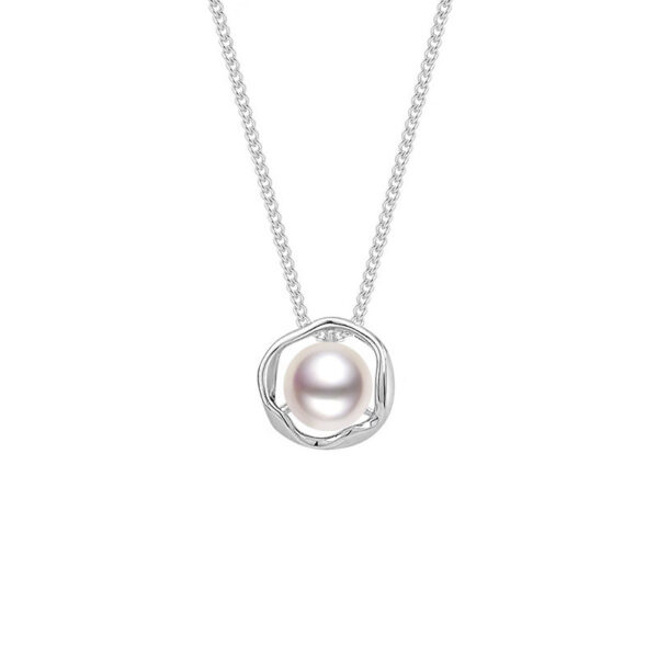 s925 sterling silver French retro pearl necklace